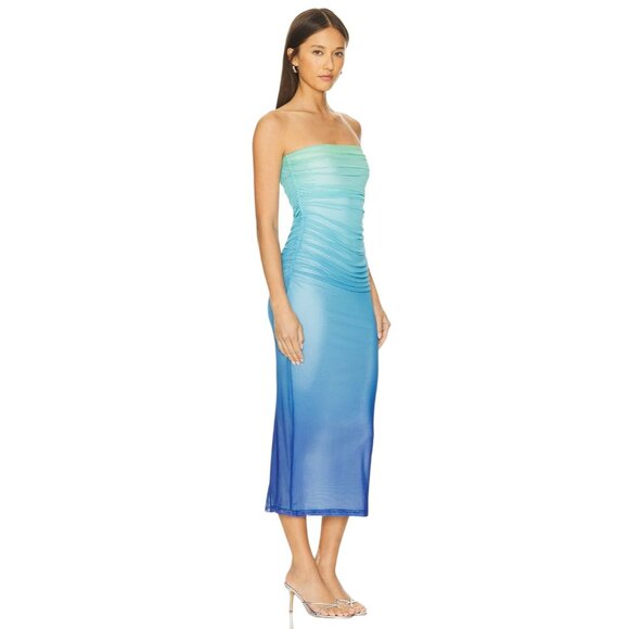 Runaway The Label Kendall Dress in Aqua Ombre XSmall New Womens Midi - Picture 3 of 16